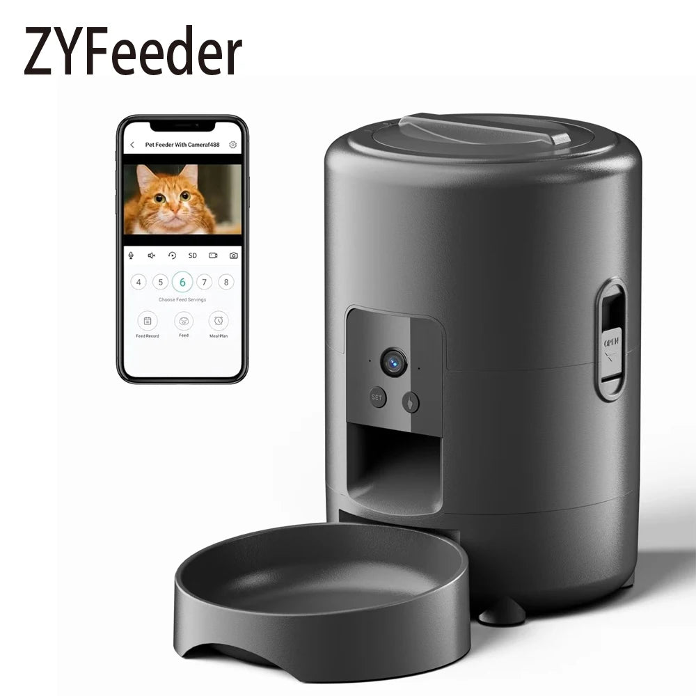 2L Automatic Pet Feeder Cat Smart Pet Feeder Wi-Fi Camera Controlled Dog Cat Food Dispenser Remote App