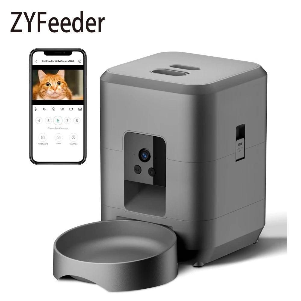 2L Automatic Pet Feeder Cat Smart Pet Feeder Wi-Fi Camera Controlled Dog Cat Food Dispenser Remote App