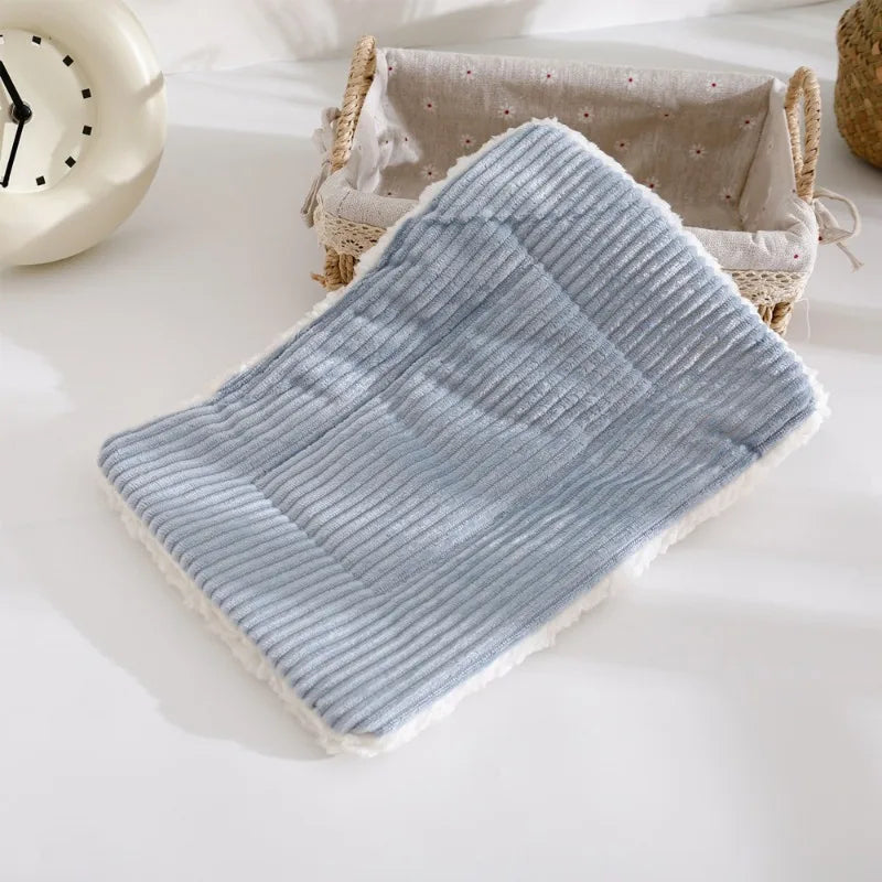 Warm Autumn Winter Solid Fleece Bed Soft Lint Sleep Mat Nest  Plush Mat Bed for Small Animal Hedgehog Hamster Rabbit Bird Mats
