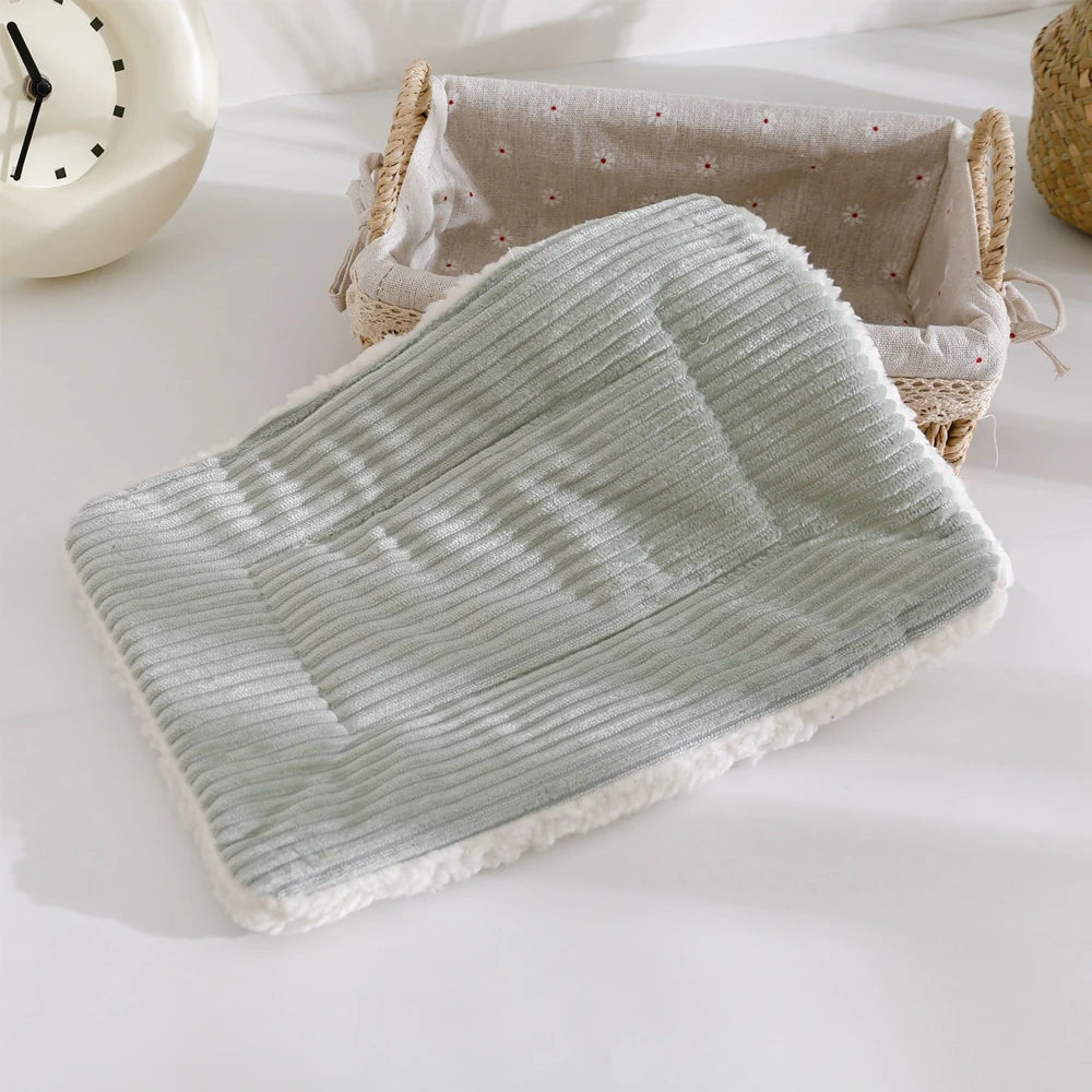 Warm Autumn Winter Solid Fleece Bed Soft Lint Sleep Mat Nest  Plush Mat Bed for Small Animal Hedgehog Hamster Rabbit Bird Mats