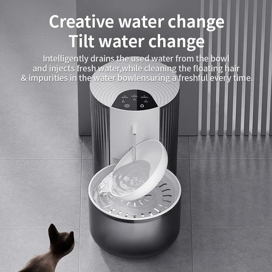 3L Wireless Automatic Pet Water Fountain Rechargeable Feeder No Filter Needed